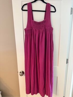 Free People Fuchsia Smocked Dress Size Medium